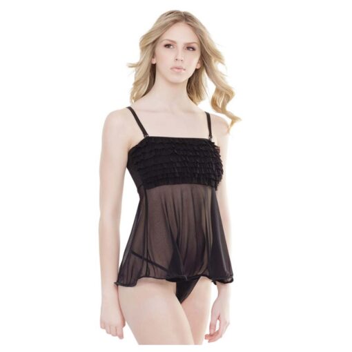 Ruffle Babydoll Schwarz