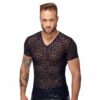 Shirt mit Leo-Samtflockprint